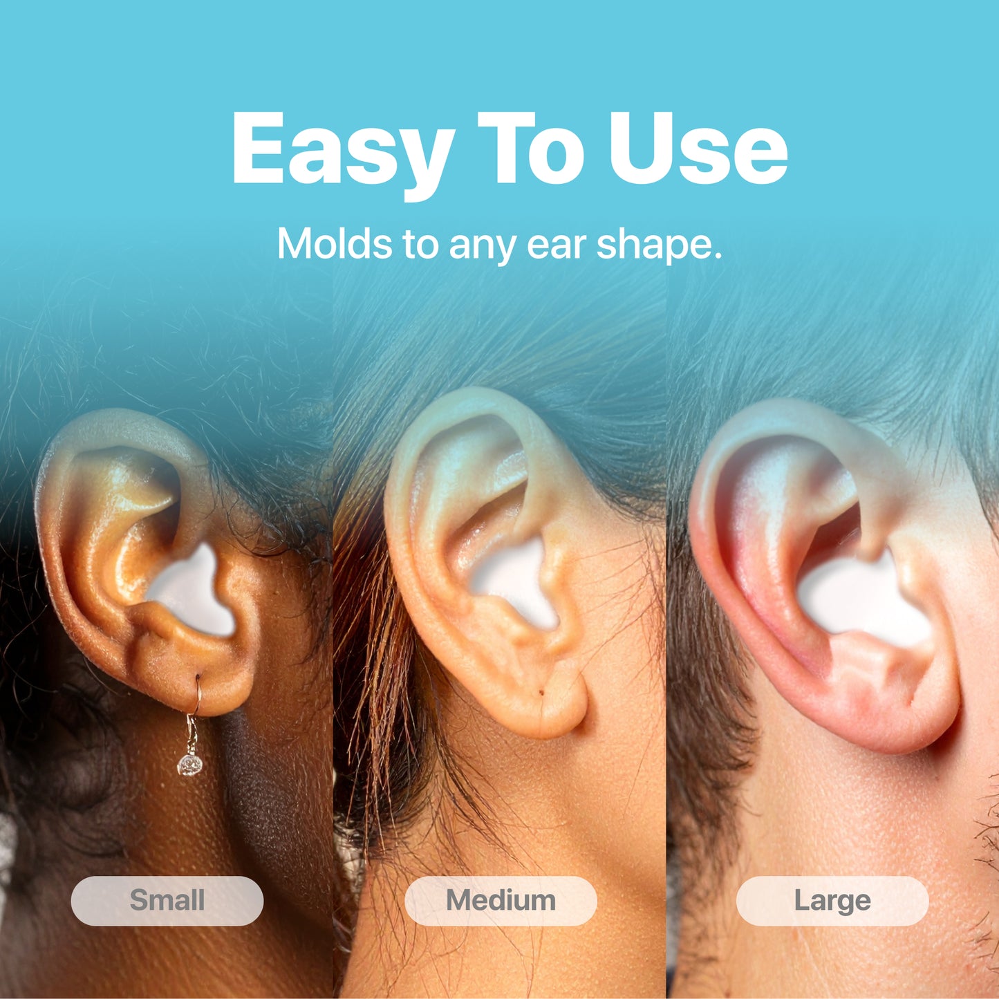 Whisper Ear Plugs | Soft Silicone | Reusable Silicone Ear Plugs for Swimming, Sleep, Travel, Noise & Snoring | Moldable Comfort Fit Wax Earplugs for Sleep | Waterproof Swim Ear Plugs Adults