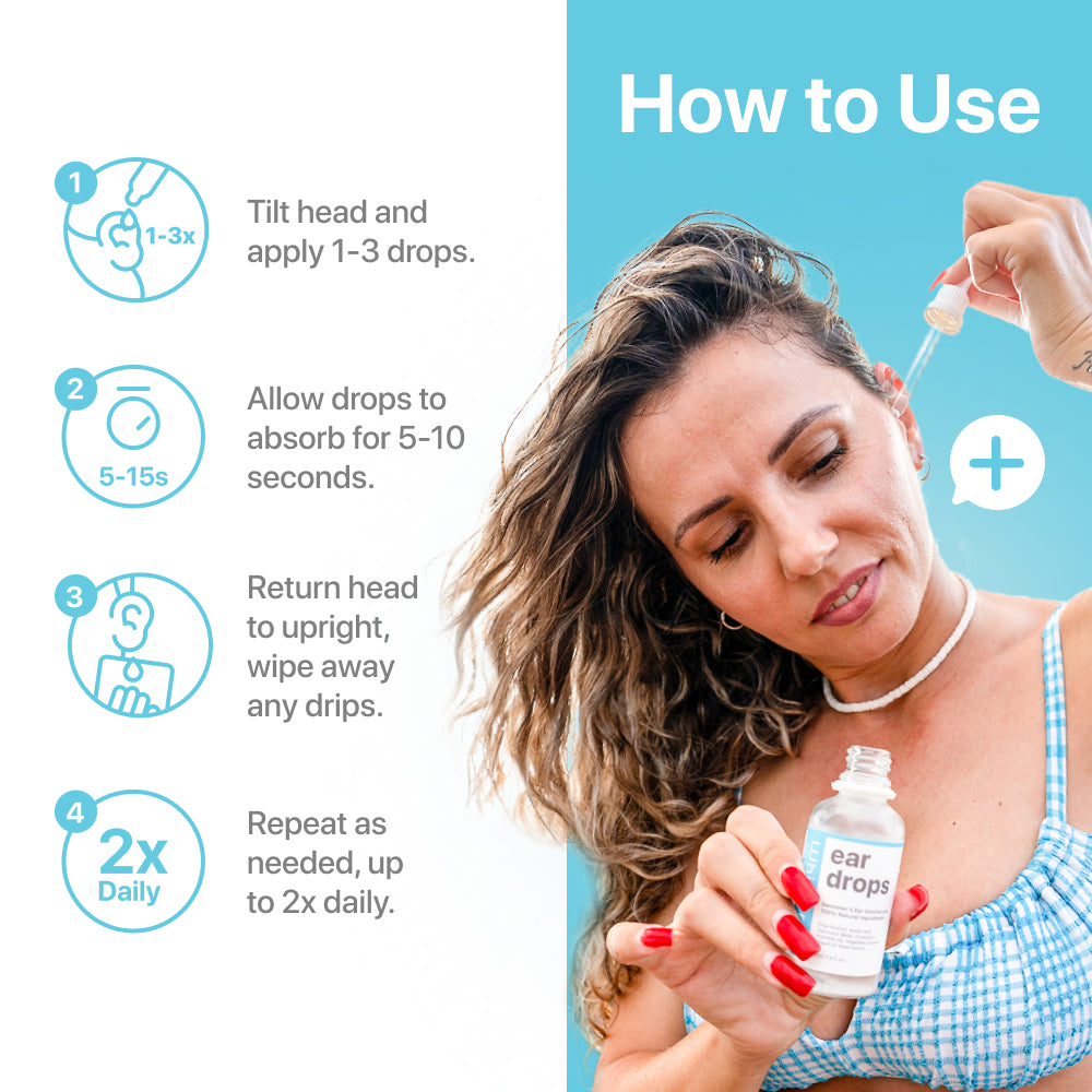 Whisper Ear Drops | 2oz | USA | All Natural Swimmers Ear Drops for Adults with Itchy Ears | Swimmer's Ear Drops Combat Swimmers Ear with Acetic Acid Ear Drops